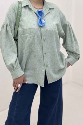 شومیز مانتویی شانتون زارا پشت چین تک جیب