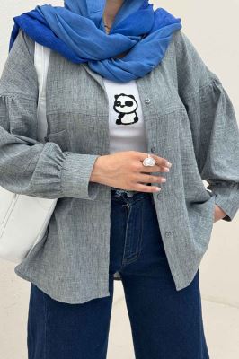 شومیز مانتویی شانتون زارا پشت چین تک جیب