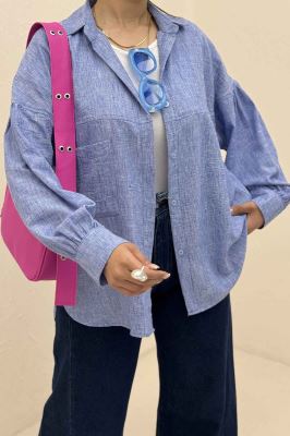 شومیز مانتویی شانتون زارا پشت چین تک جیب