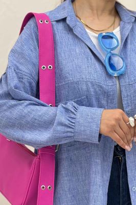 شومیز مانتویی شانتون زارا پشت چین تک جیب