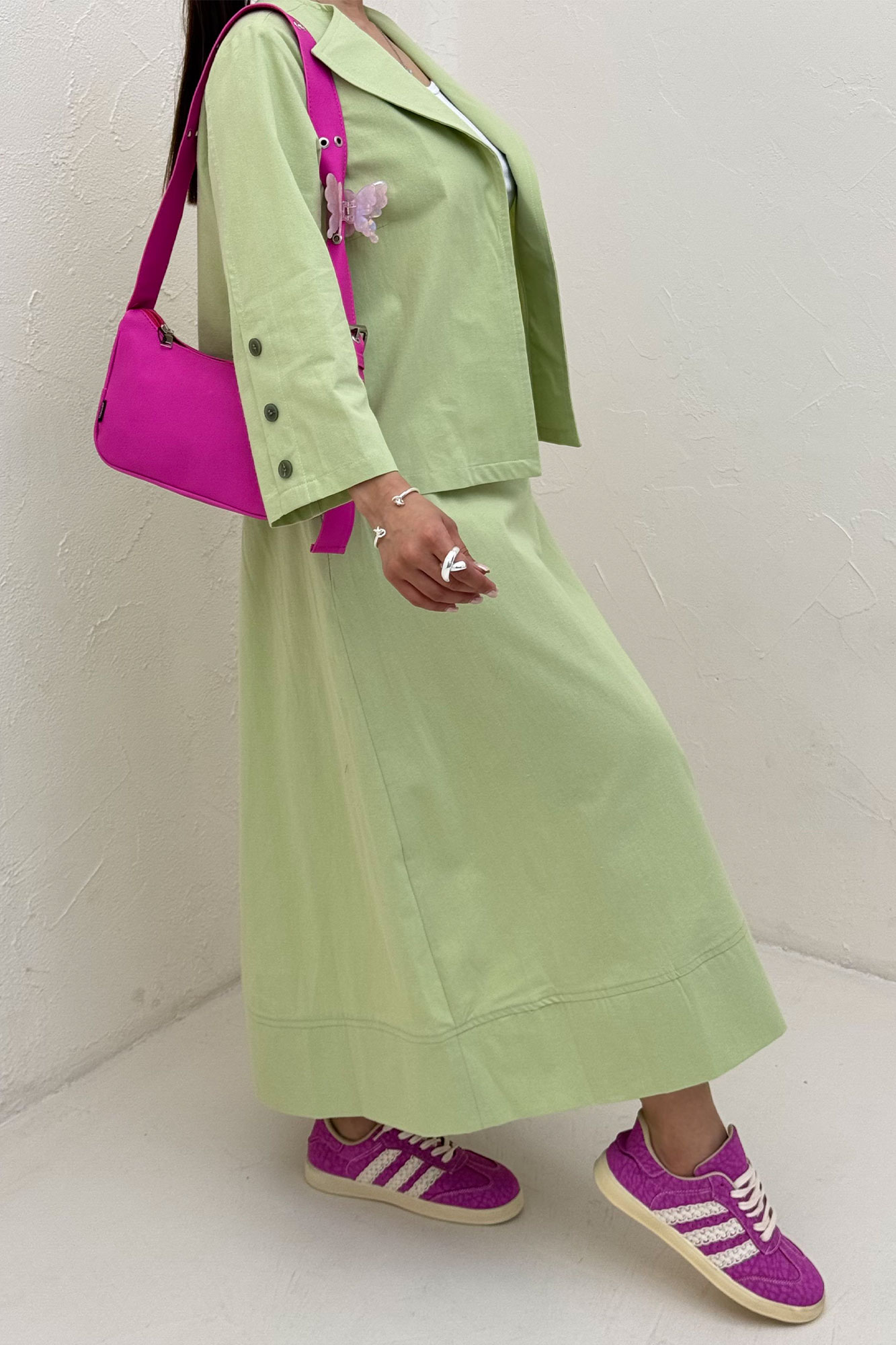 ست کت و دامن لینن ستاره