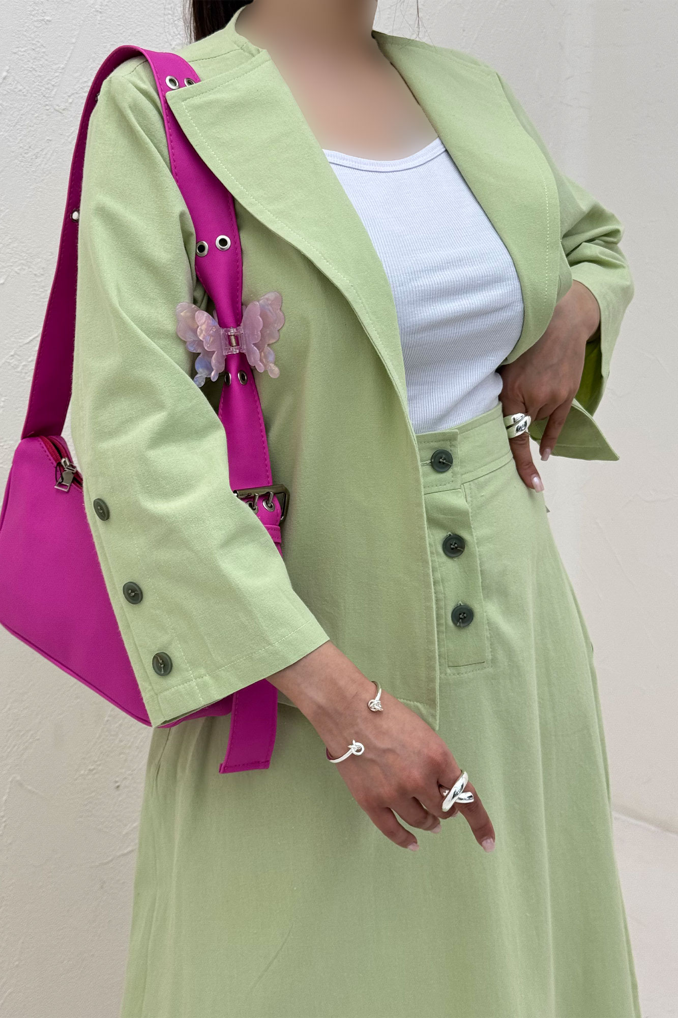 ست کت و دامن لینن ستاره