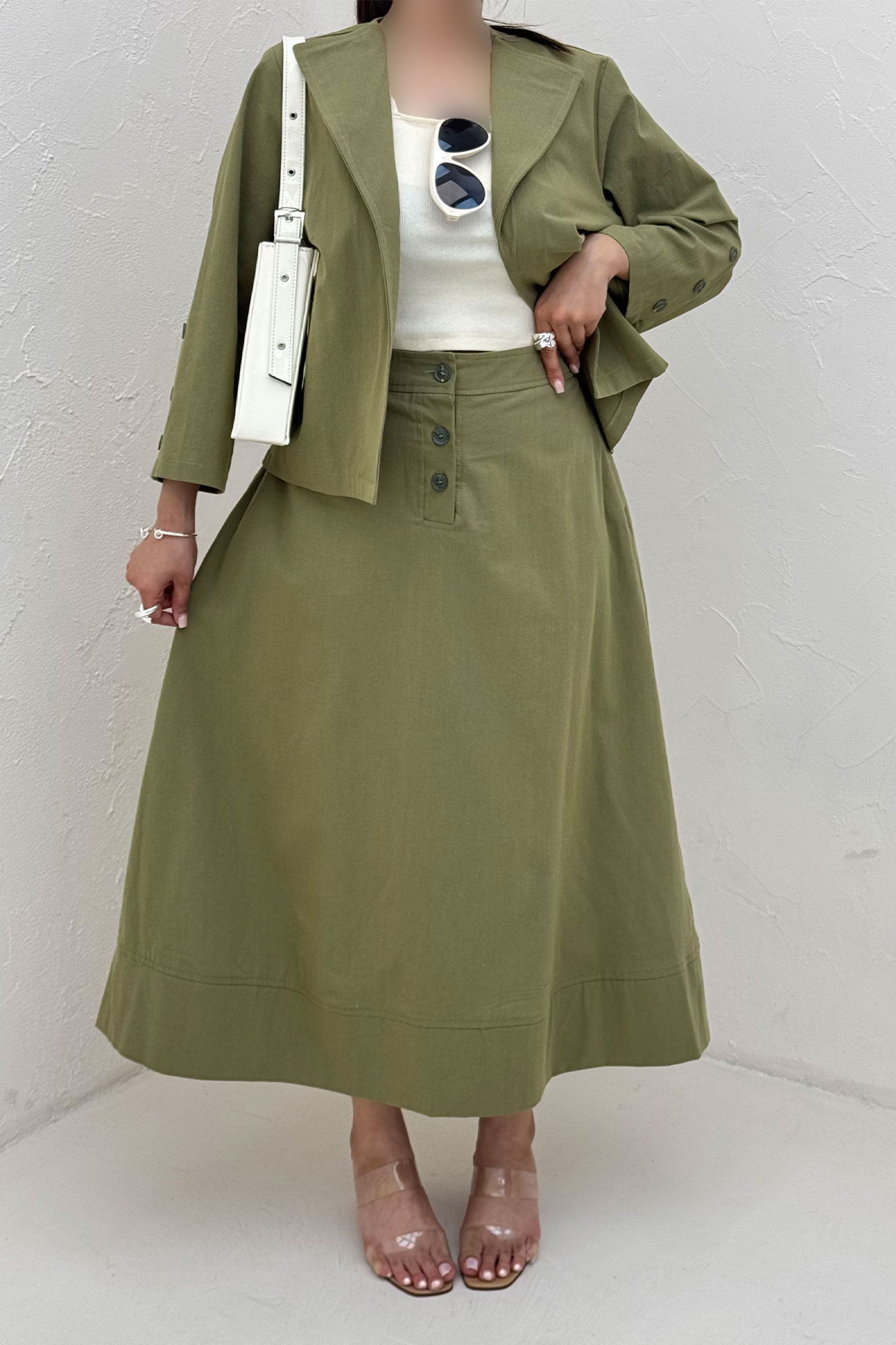 ست کت و دامن لینن ستاره