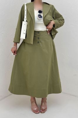 ست کت و دامن لینن ستاره