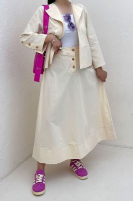 ست کت و دامن لینن ستاره