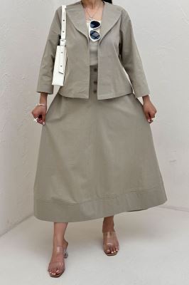 ست کت و دامن لینن ستاره