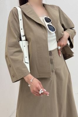 ست کت و دامن لینن ستاره