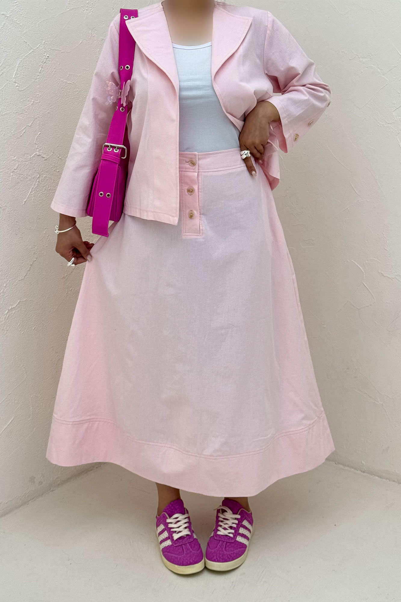 ست کت و دامن لینن ستاره