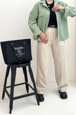 شومیز مانتویی دو جیب پاکتی سیلوا