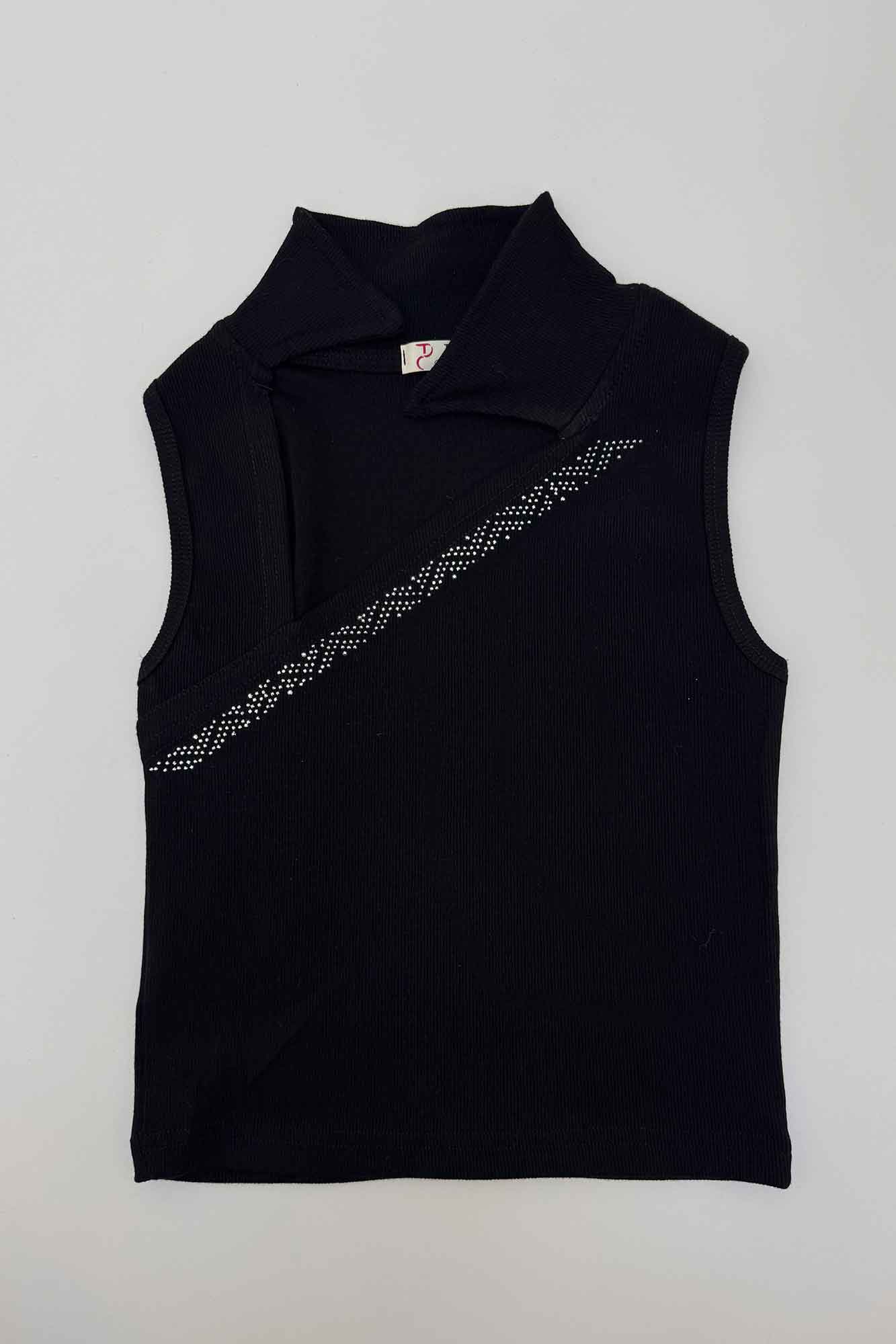 تاپ فانریپ یقه کج نگین دار