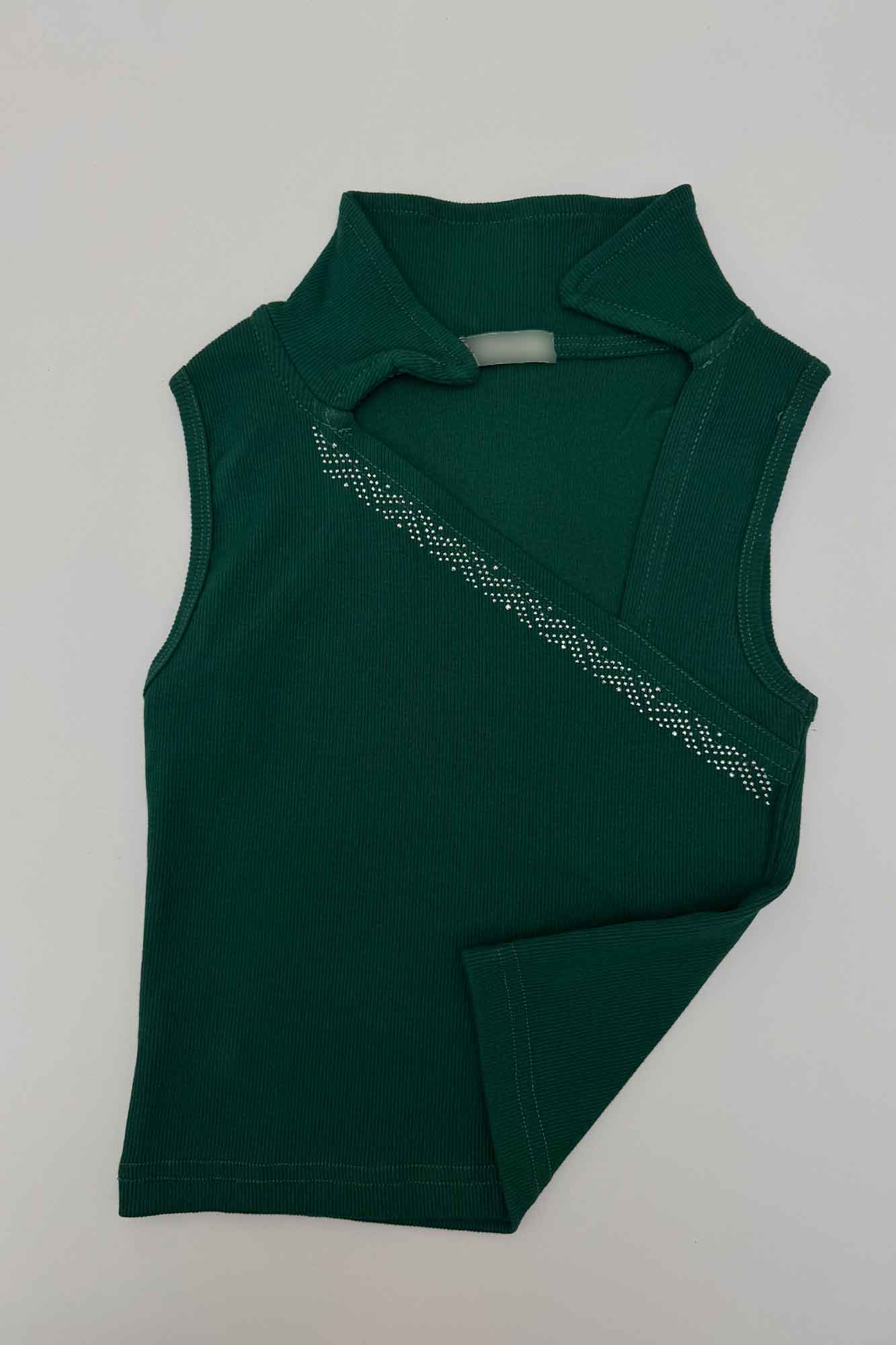 تاپ فانریپ یقه کج نگین دار