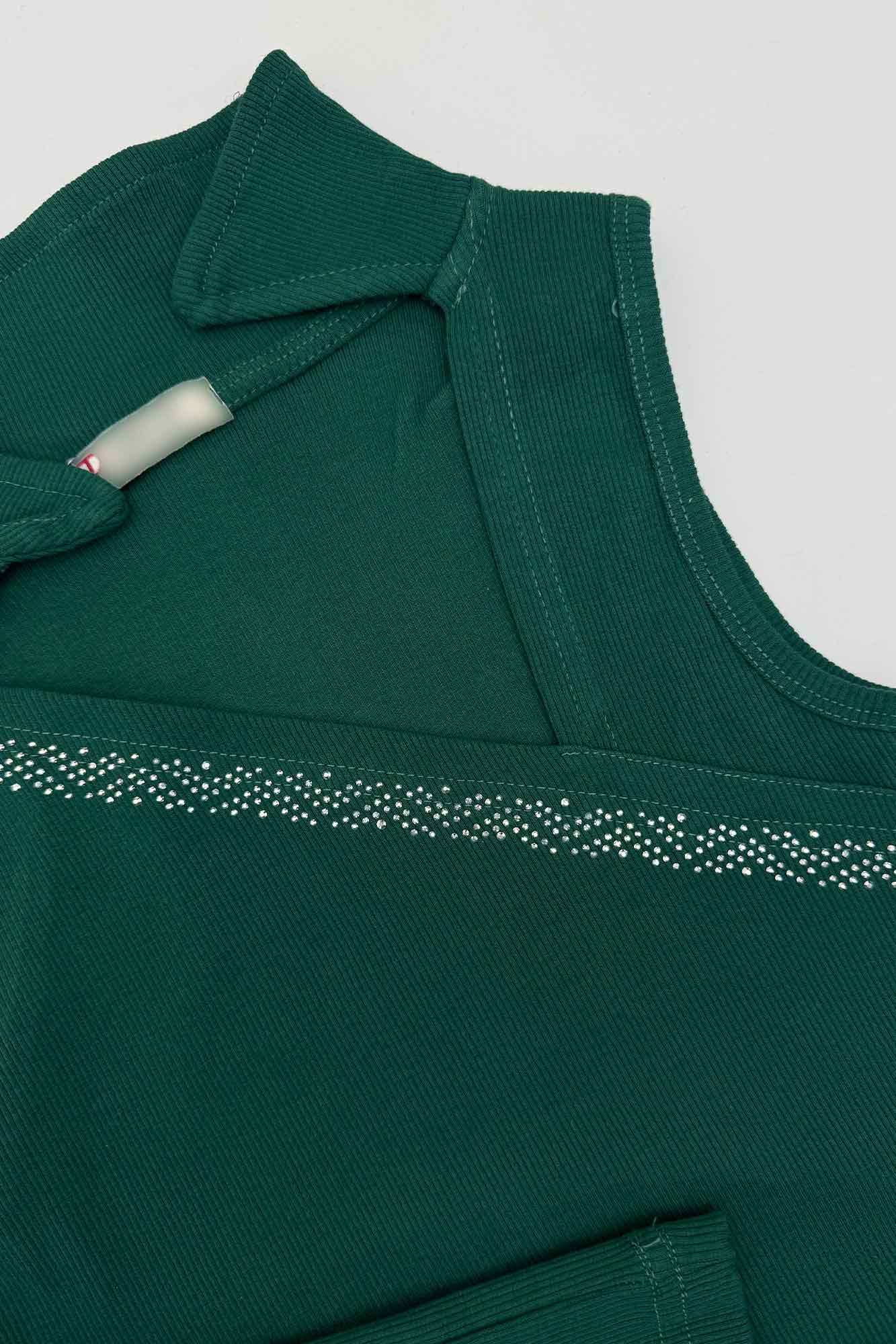 تاپ فانریپ یقه کج نگین دار