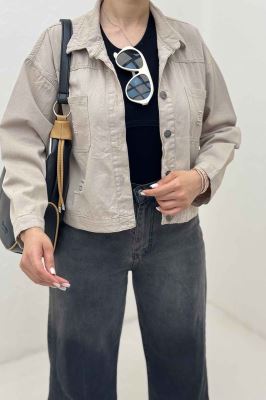 کت کراپ کتان زاپدار T P