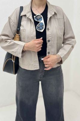 کت کراپ کتان زاپدار T P