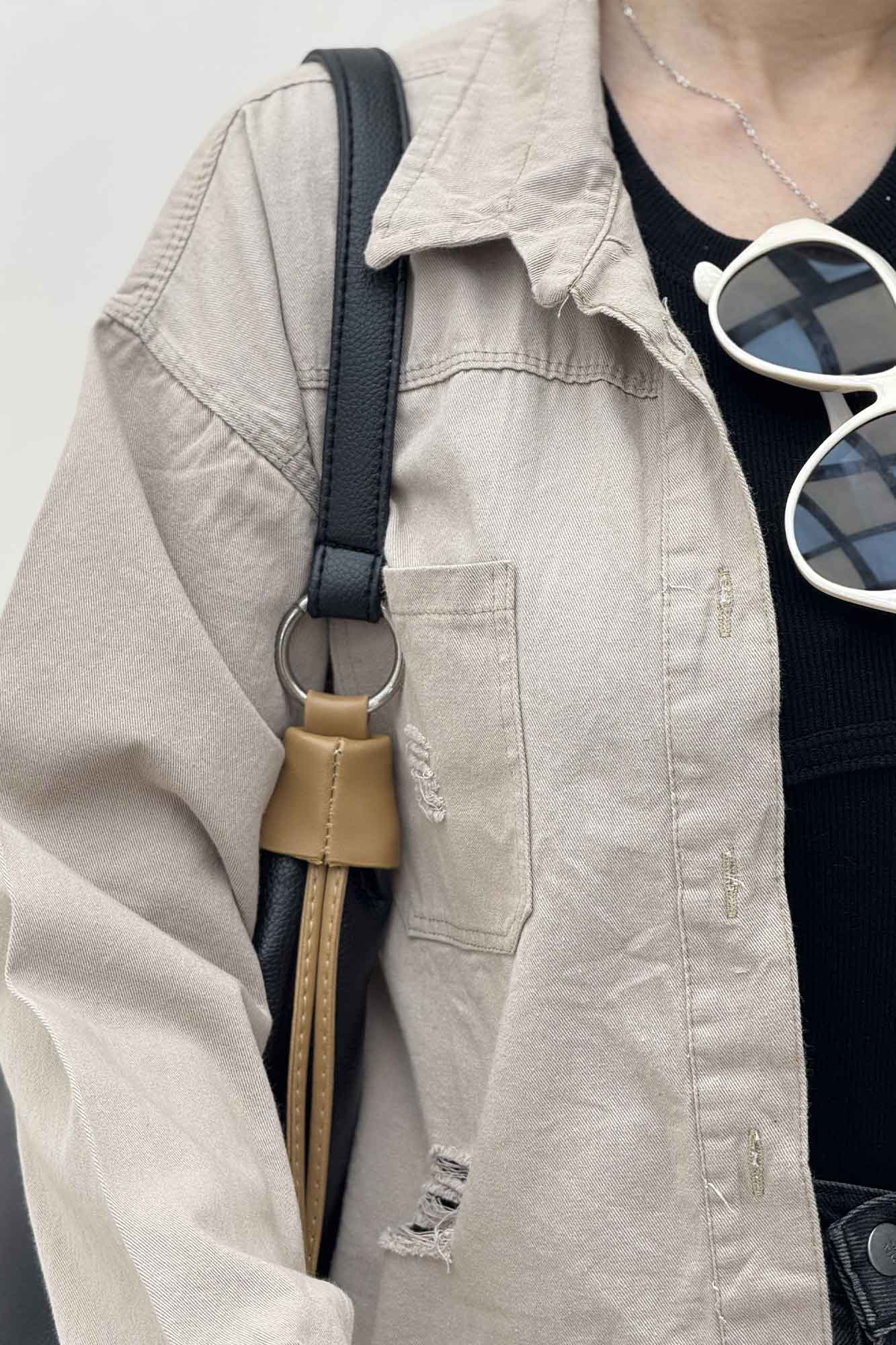 کت کراپ کتان زاپدار T P