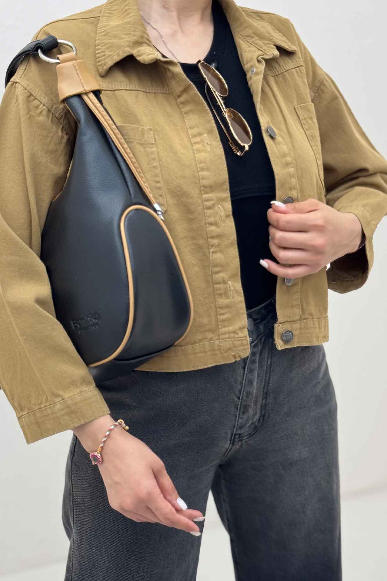 کت کراپ کتان زاپدار T P