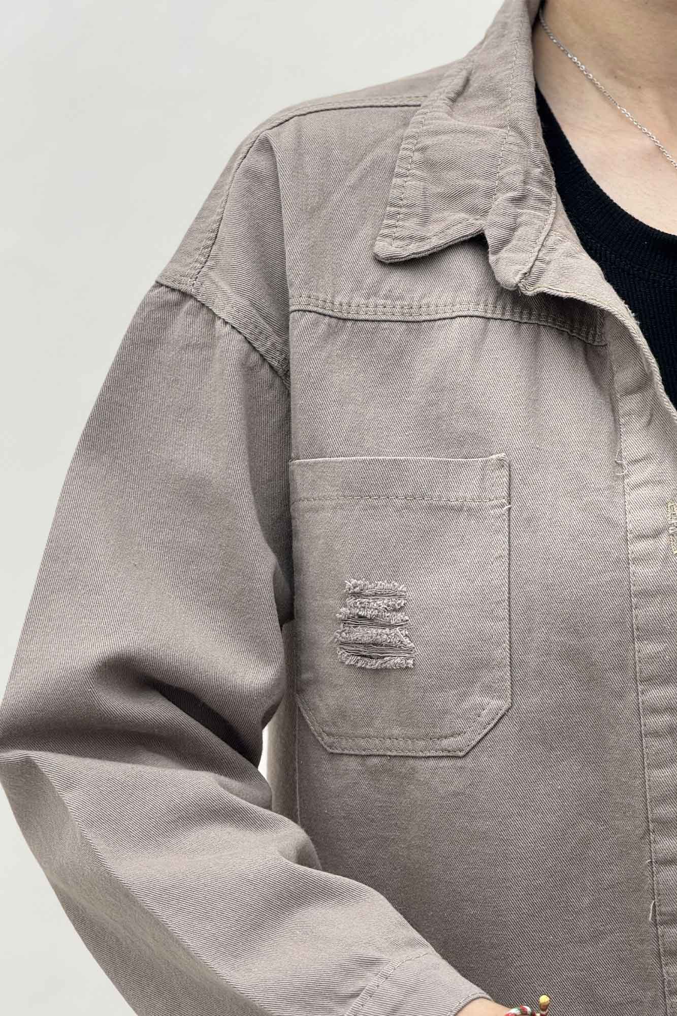 کت کراپ کتان زاپدار T P