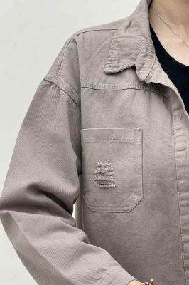 کت کراپ کتان زاپدار T P