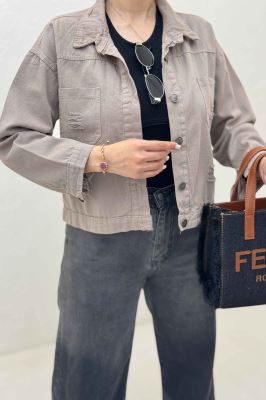 کت کراپ کتان زاپدار T P