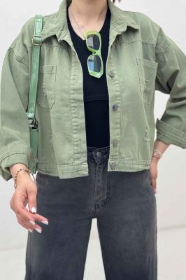 کت کراپ کتان زاپدار T P