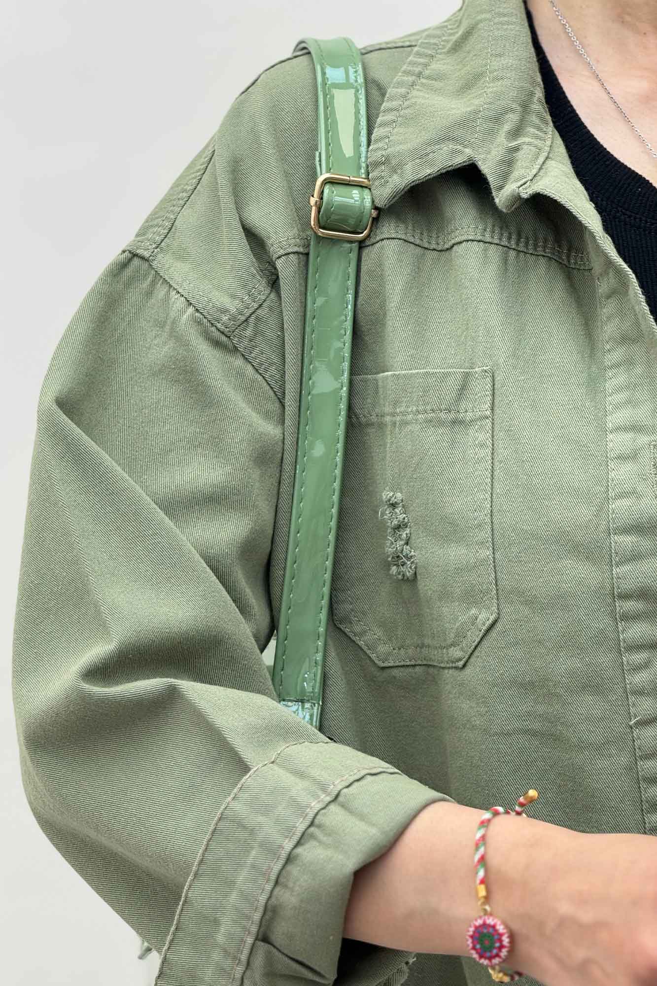 کت کراپ کتان زاپدار T P