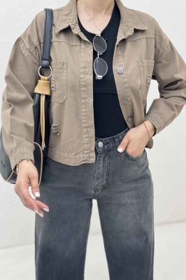 کت کراپ کتان زاپدار T P