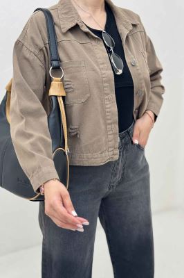 کت کراپ کتان زاپدار T P