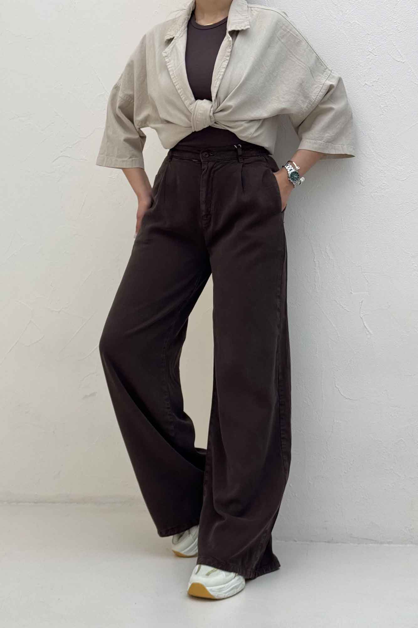 شلوار سیلک بگ پشت کش