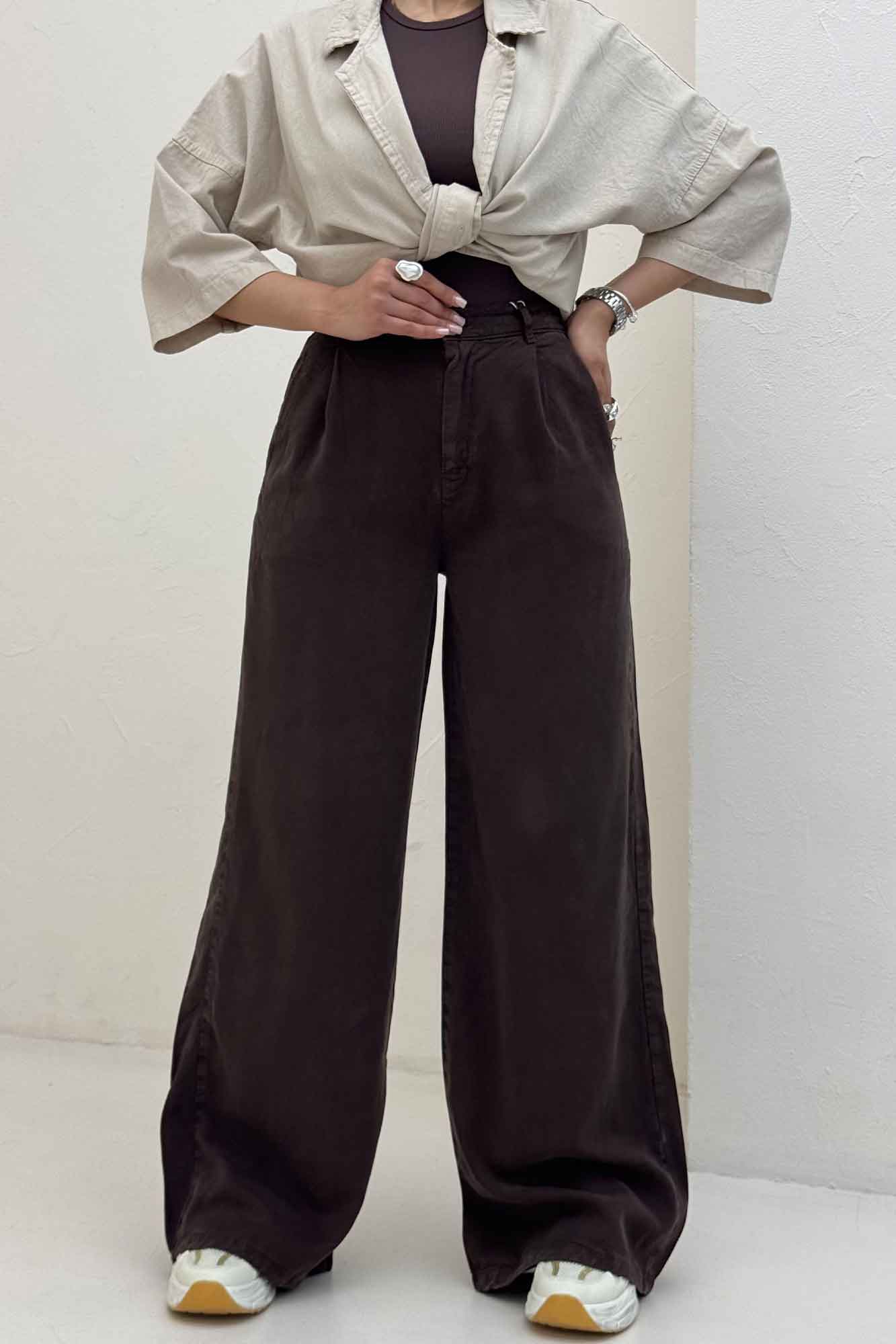 شلوار سیلک بگ پشت کش