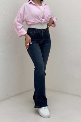 شلوار جین فلکس بوت کات کمر ساده بدون زاپ 59245