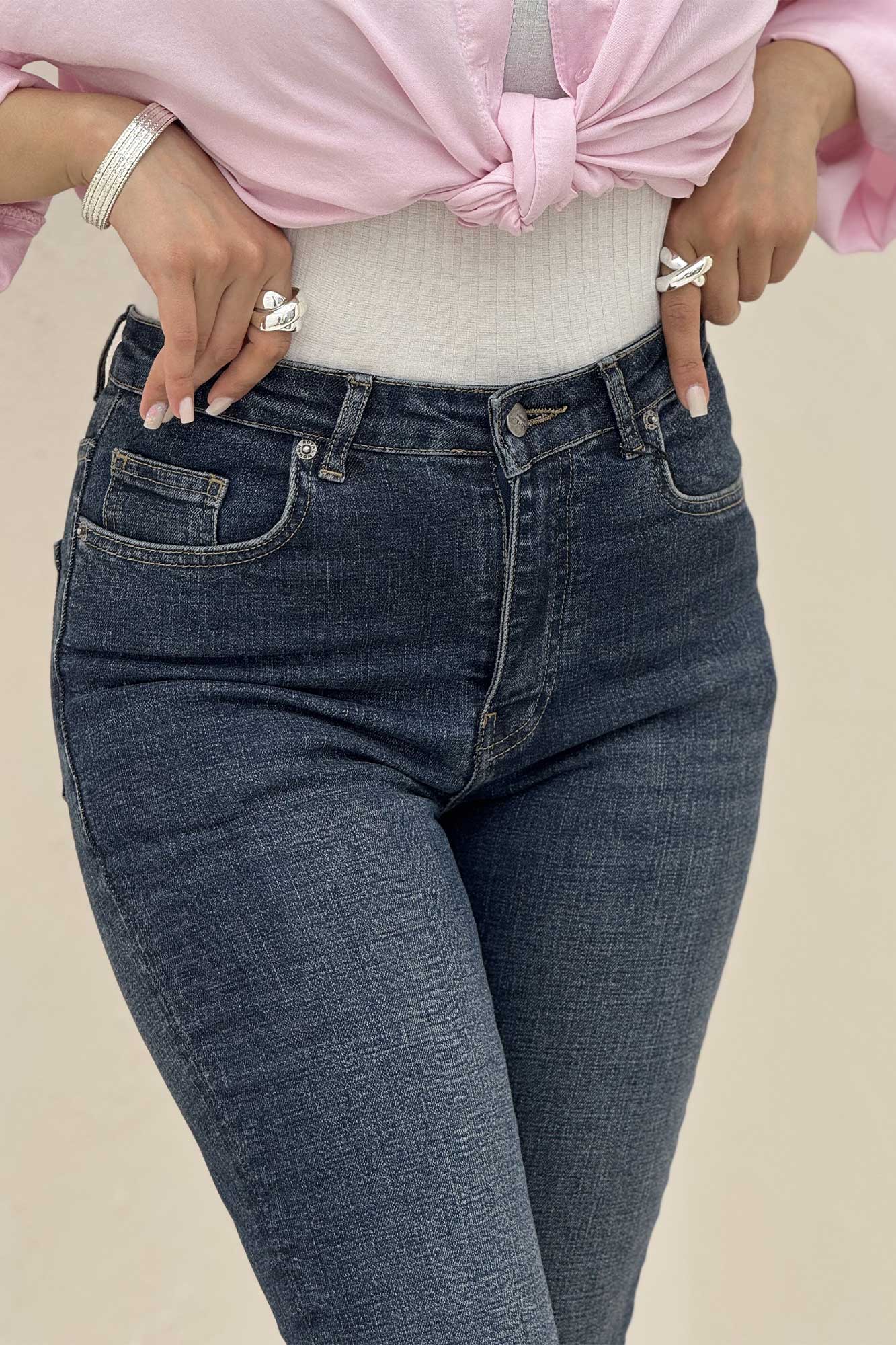 شلوار جین فلکس بوت کات کمر ساده بدون زاپ 59245