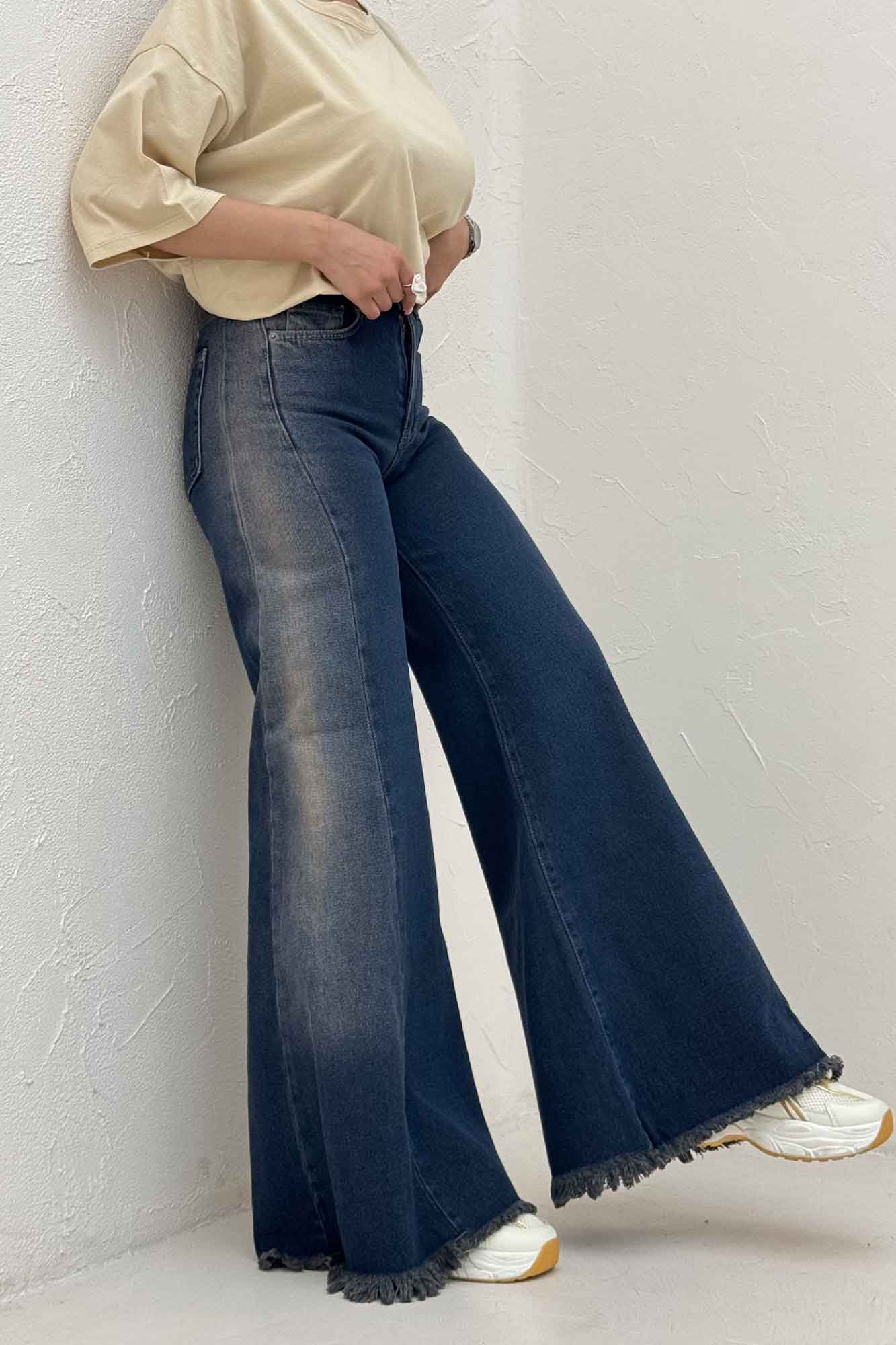 شلوار جین اسپنیش کمر ریش دمپا ریش 300010177