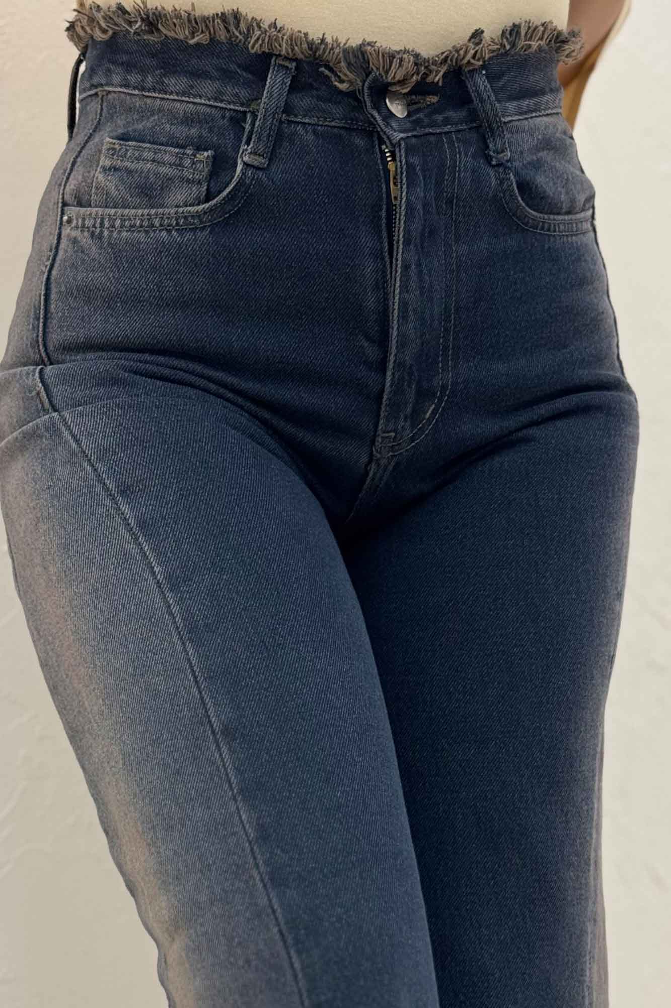 شلوار جین اسپنیش کمر ریش دمپا ریش 300010177