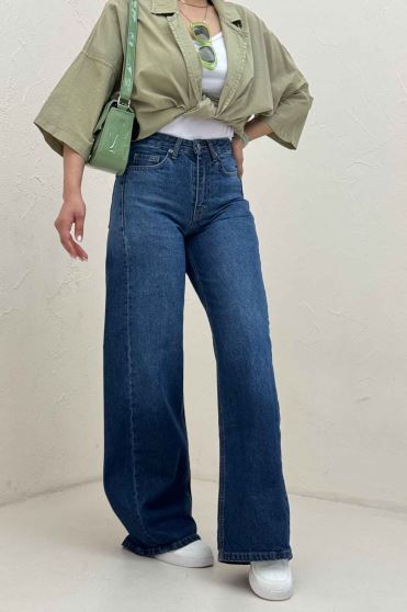 شلوار جین شافل کمر ساده بدون زاپ 300010448