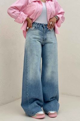 شلوار جین شافل کمر ساده دمپا زاپ 300010342