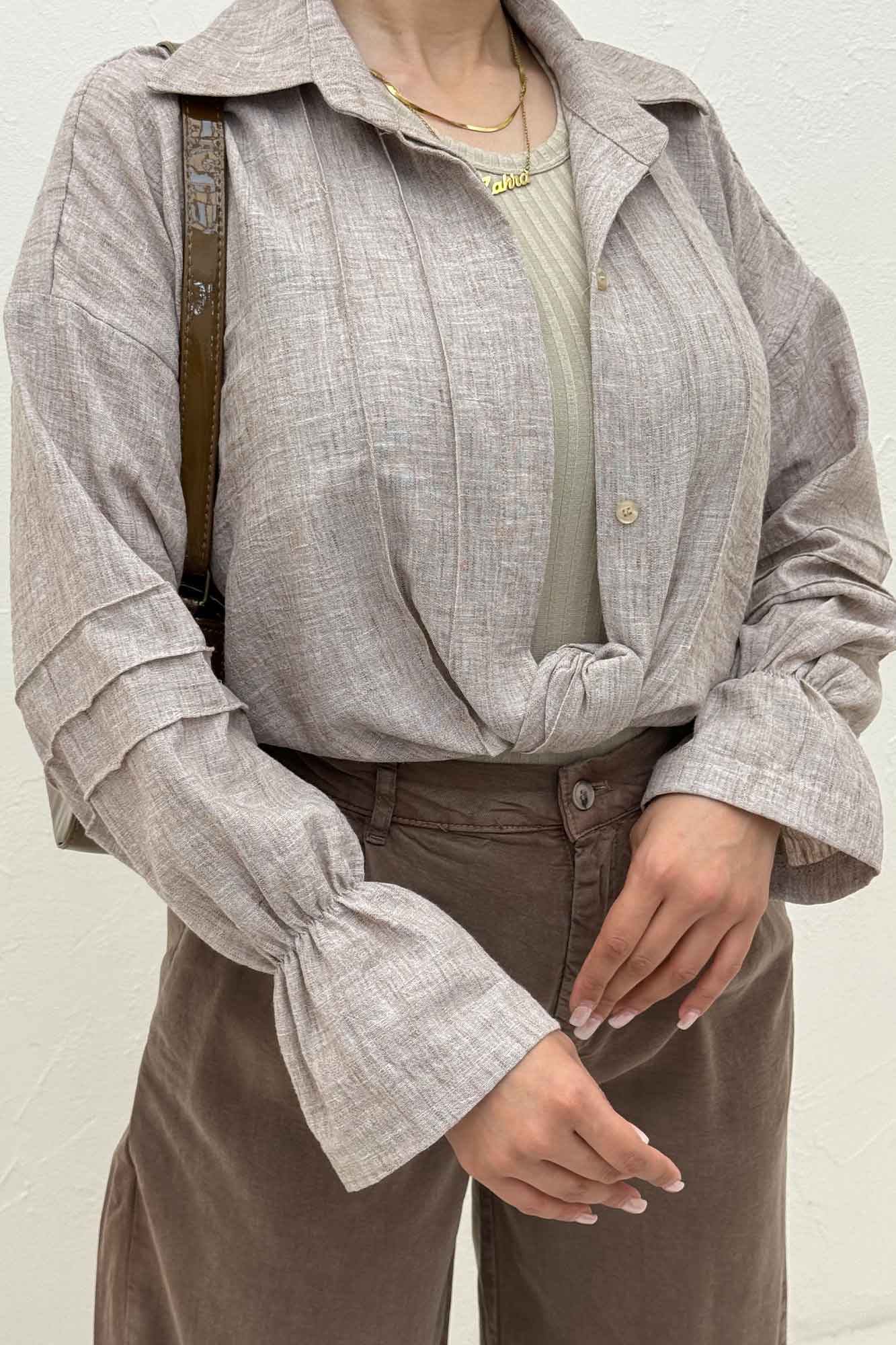 شومیز مانتویی شانتون زارا سر آستین کش