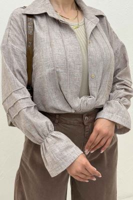 شومیز مانتویی شانتون زارا سر آستین کش