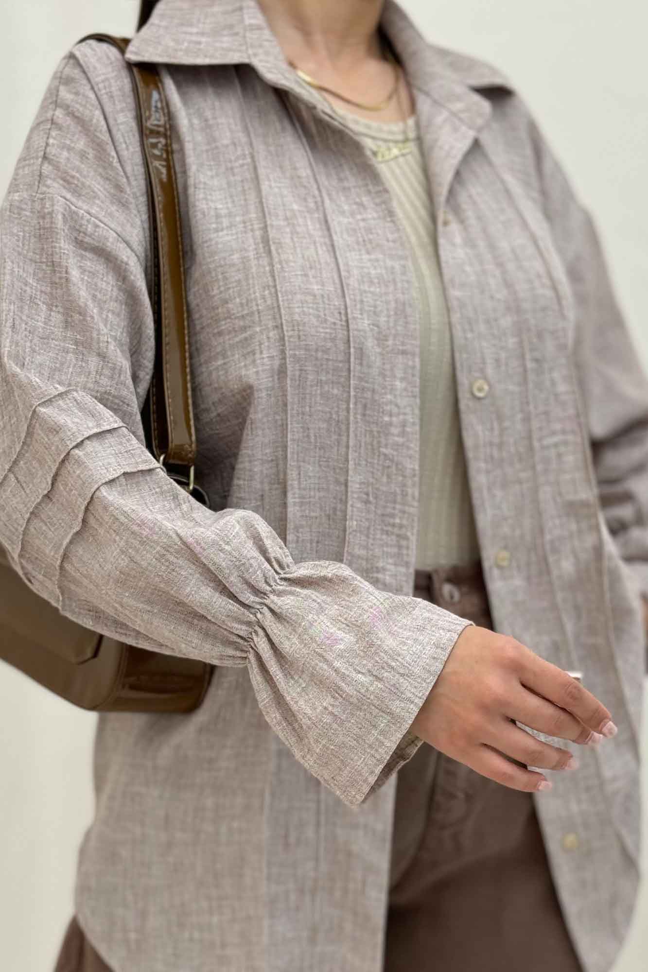 شومیز مانتویی شانتون زارا سر آستین کش