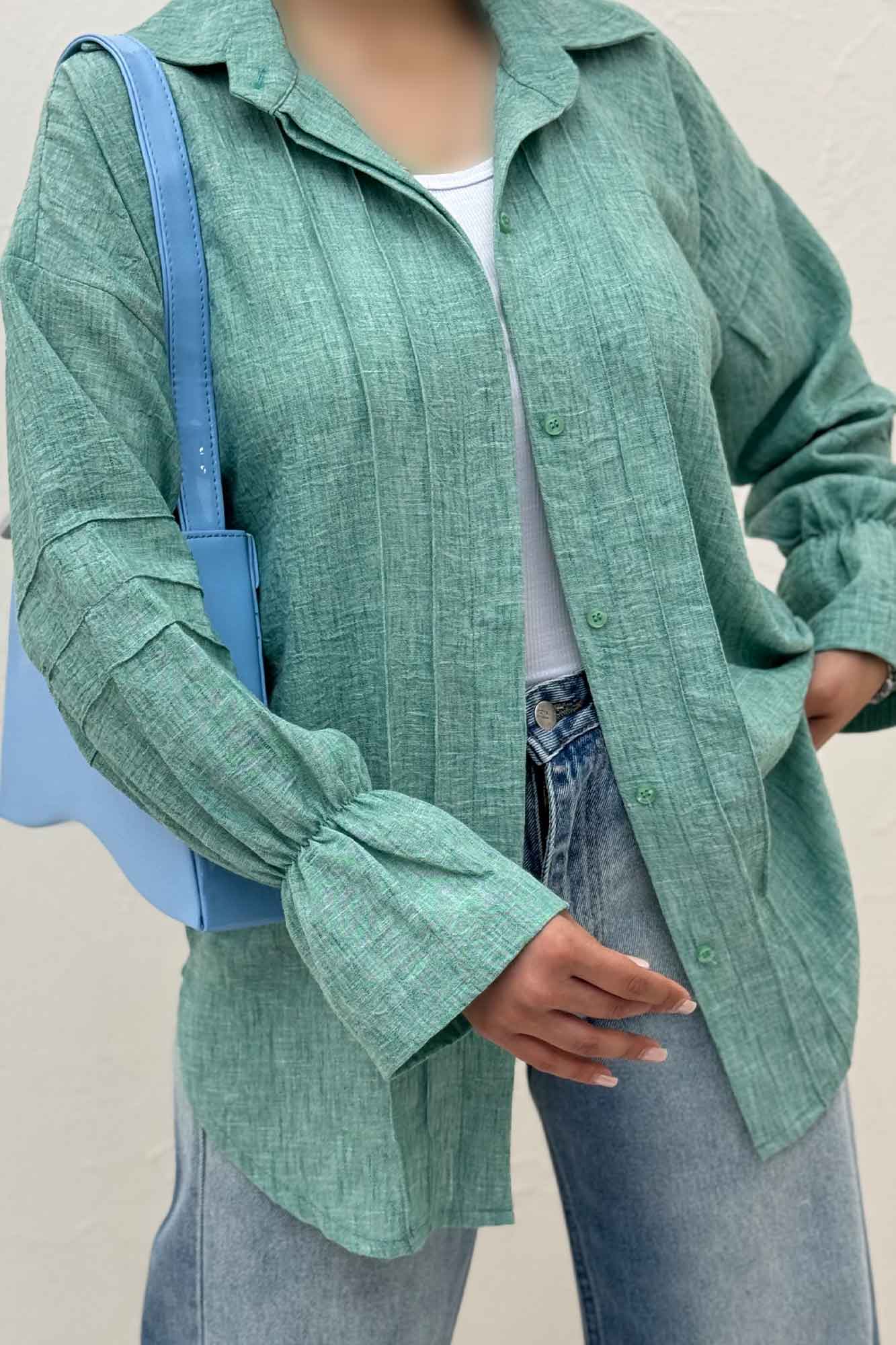 شومیز مانتویی شانتون زارا سر آستین کش