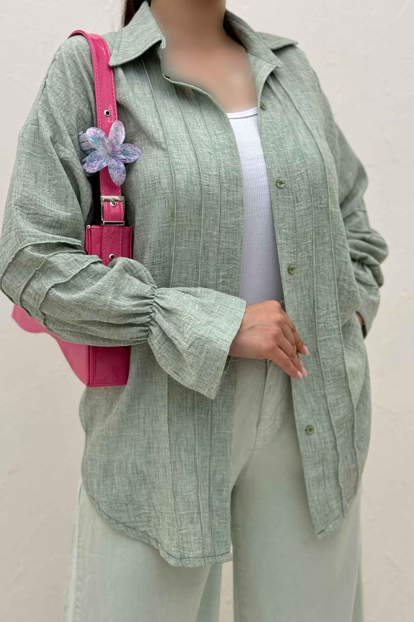 شومیز مانتویی شانتون زارا سر آستین کش