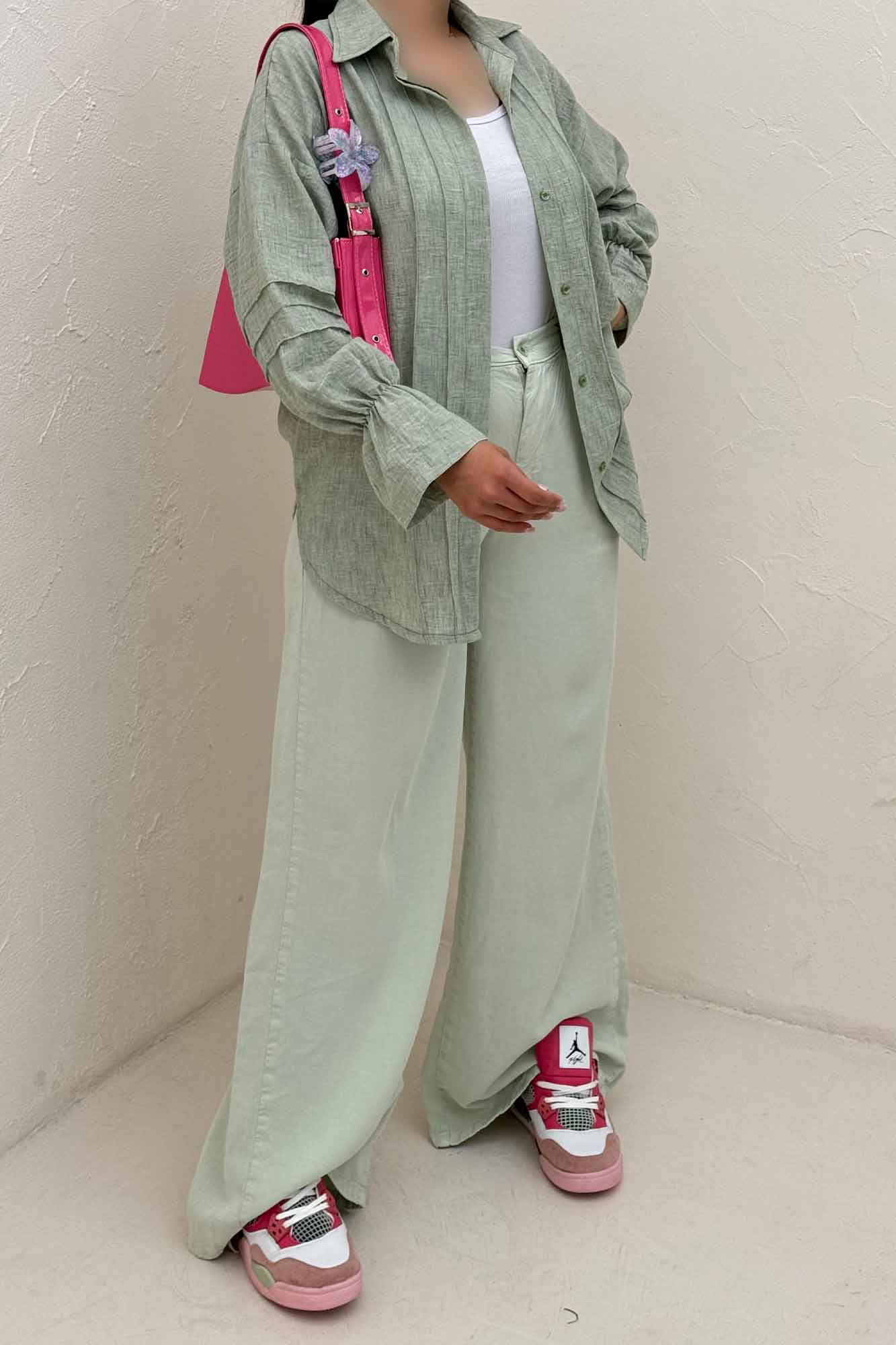 شومیز مانتویی شانتون زارا سر آستین کش