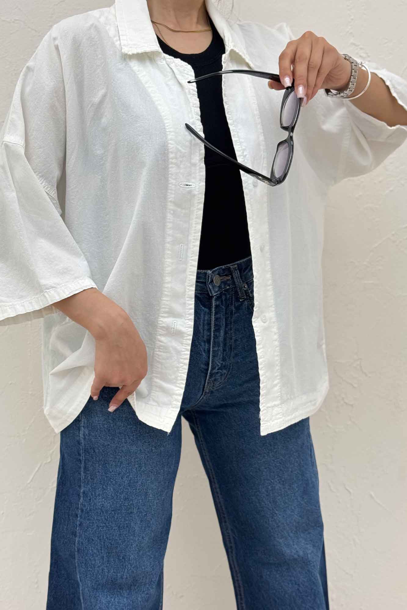 مانتو لینن آستین سه رب یقه شکاری TR