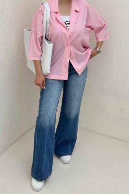 مانتو لینن آستین سه رب یقه شکاری TR