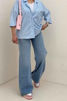 مانتو لینن آستین سه رب یقه شکاری TR