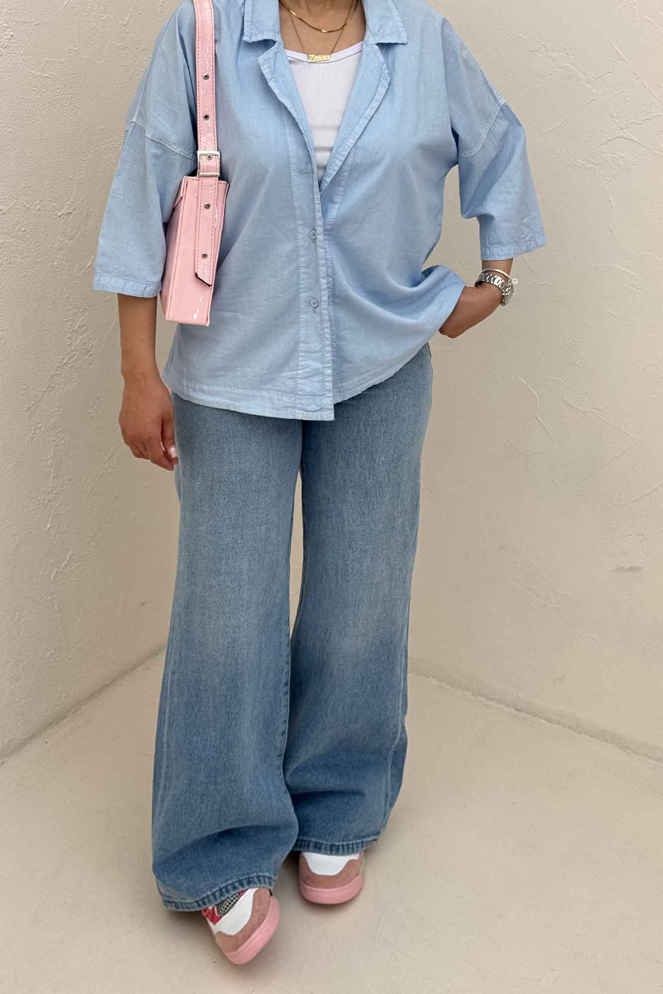 مانتو لینن آستین سه رب یقه شکاری TR