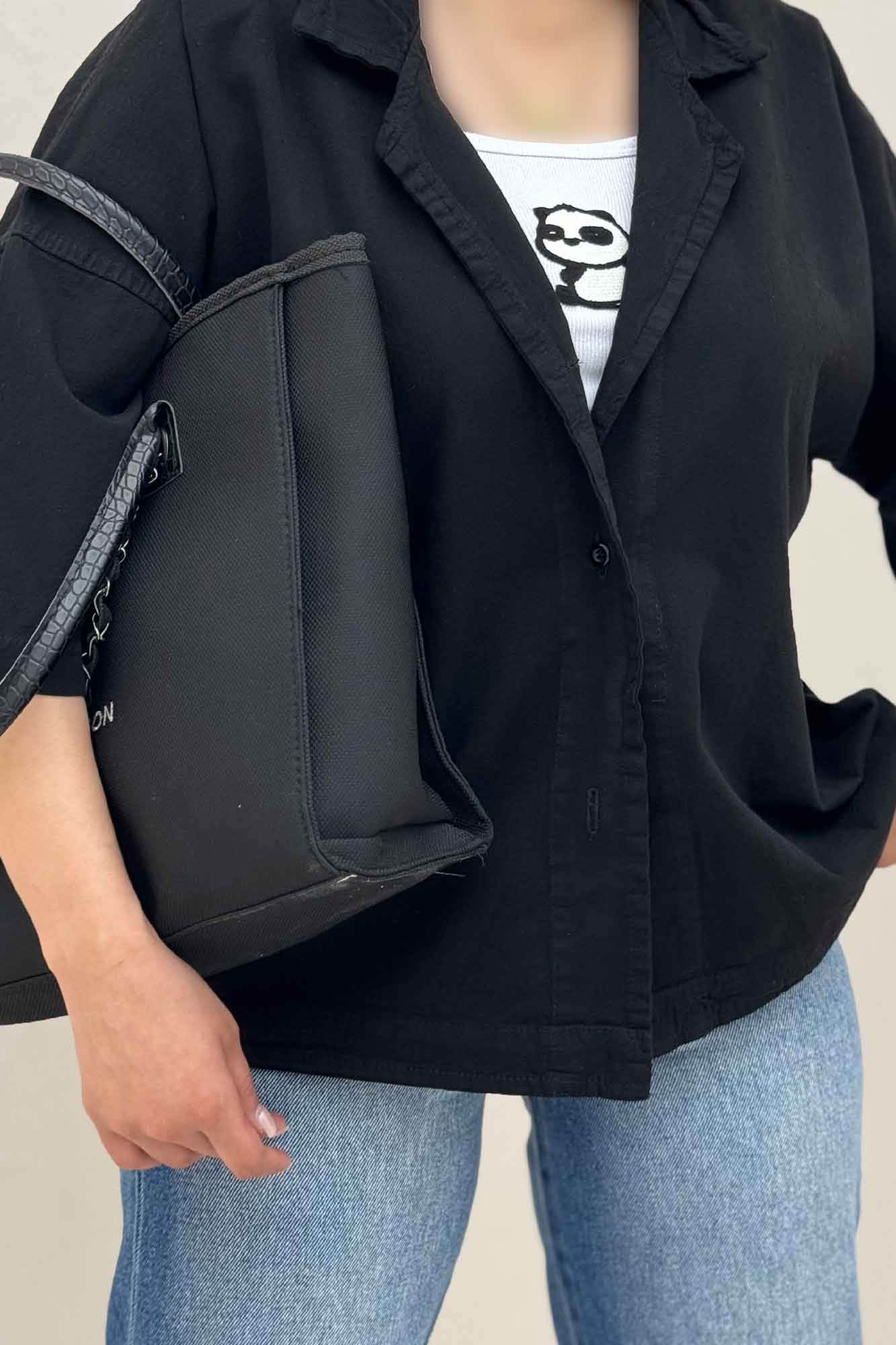 مانتو کتان آستین سه رب یقه شکاری TR