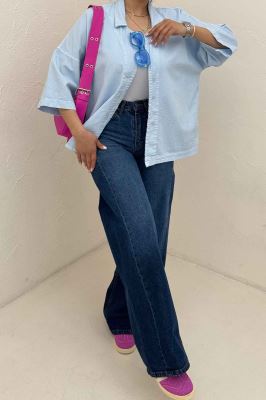 مانتو کتان آستین سه رب یقه شکاری TR