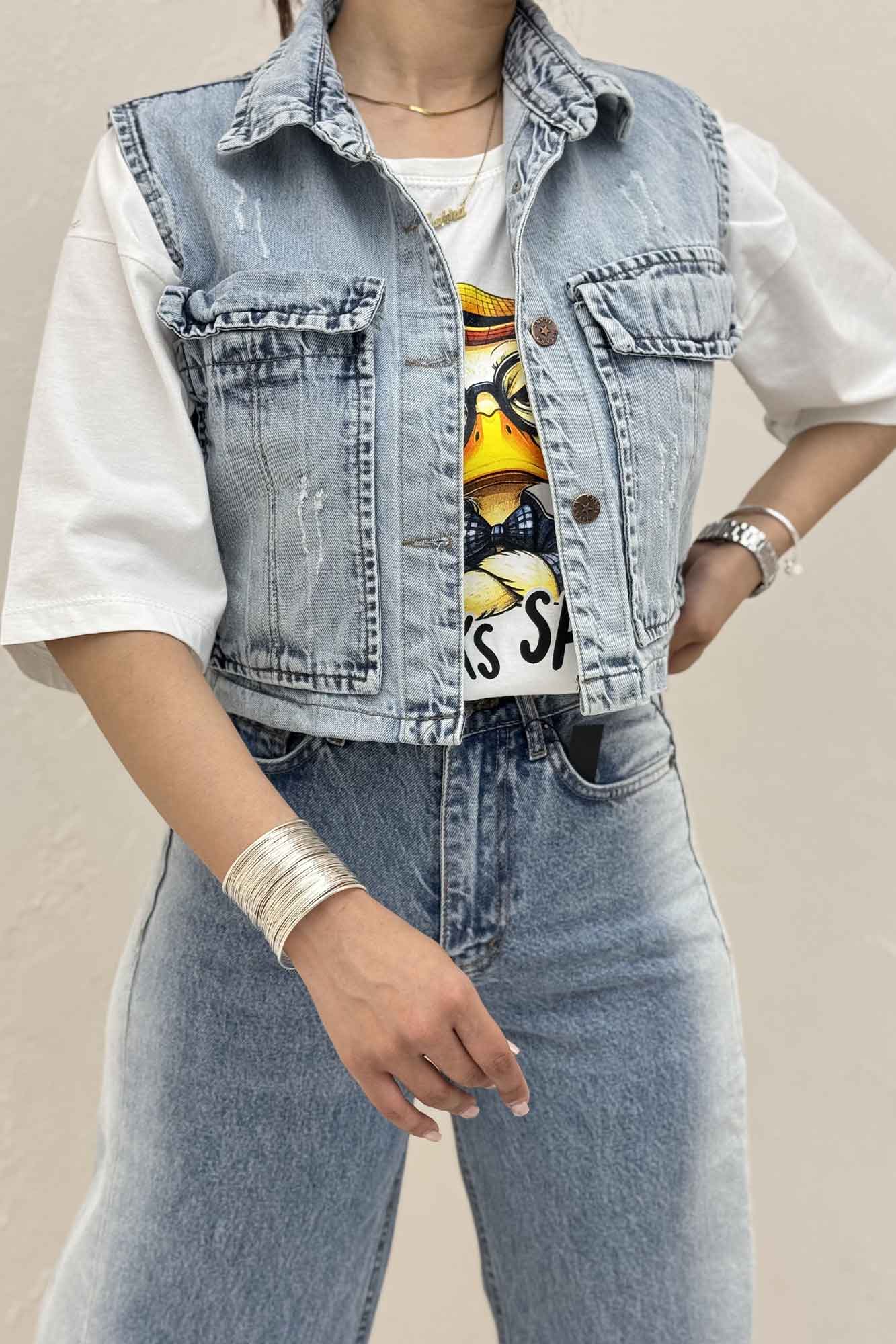 وست جین جیب برجسته TR