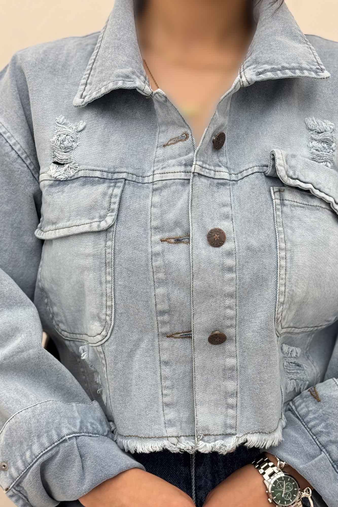 کراپ کت جین جیب گرد TR
