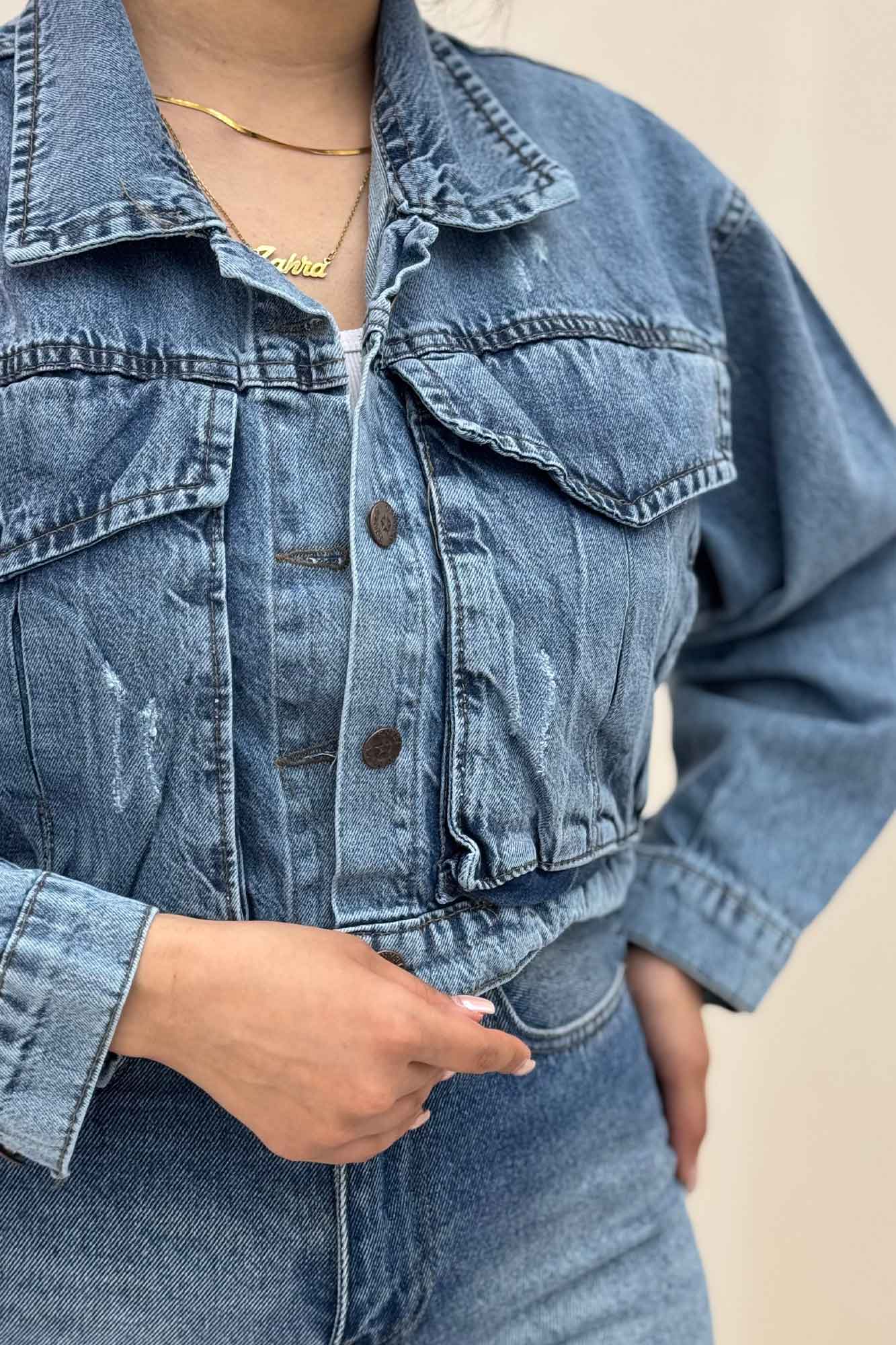 کت کراپ جین جیب پاکتی TR